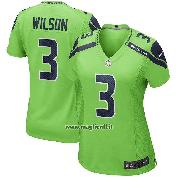 Maglia NFL Game Donna Seattle Seahawks Russell Wilson Alternato Verde
